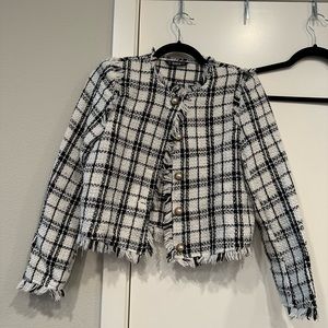 Shein tweed black and white jacket xsmall